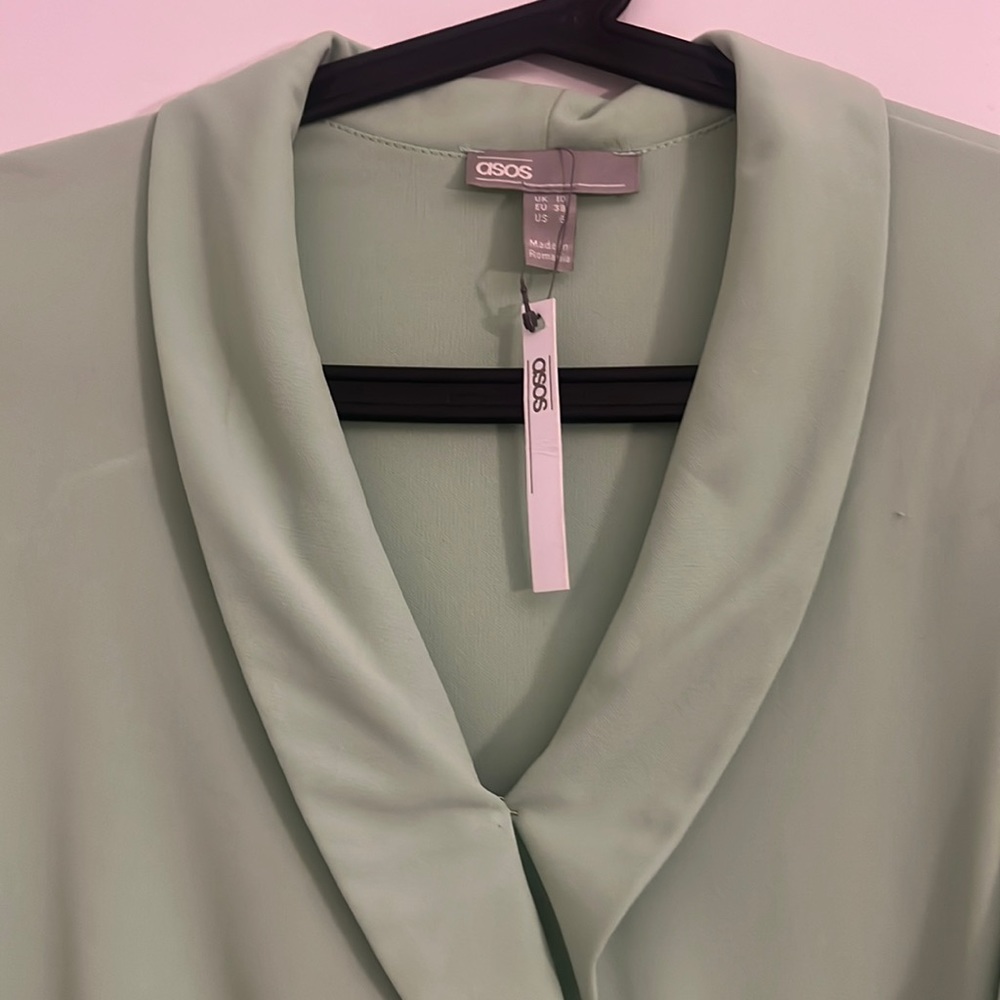 Green wrap dress asos